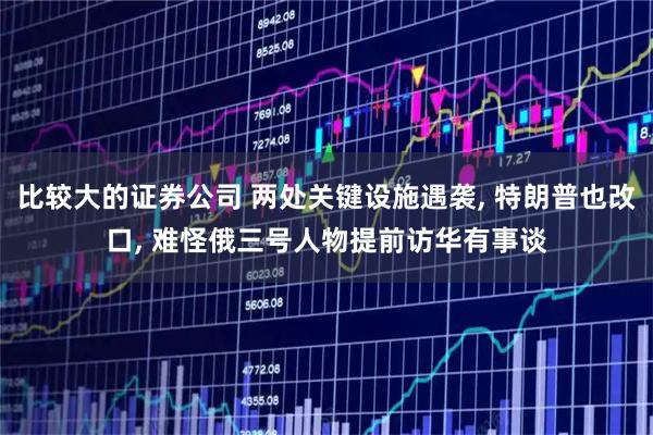 比较大的证券公司 两处关键设施遇袭, 特朗普也改口, 难怪俄三号人物提前访华有事谈